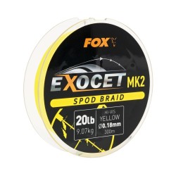 Fir Textil Fox Exocet MK2 Spod Braid Yellow, 0.18mm, 9.07kg, 300m