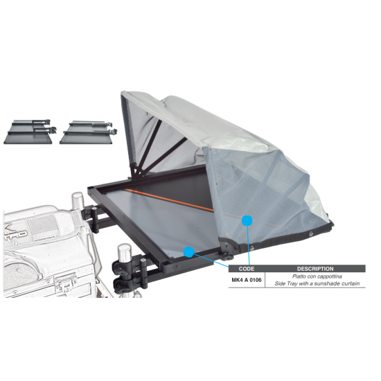 Tava laterala cu umbrela MK Quattro 600X550mm Tava laterala cu umbrela MK Quattro 600X550mm