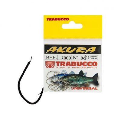 Carlige Legate Trabucco Akura 7000 Universal, 150cm, 10buc/Plic, 0.18mm, Nr.10