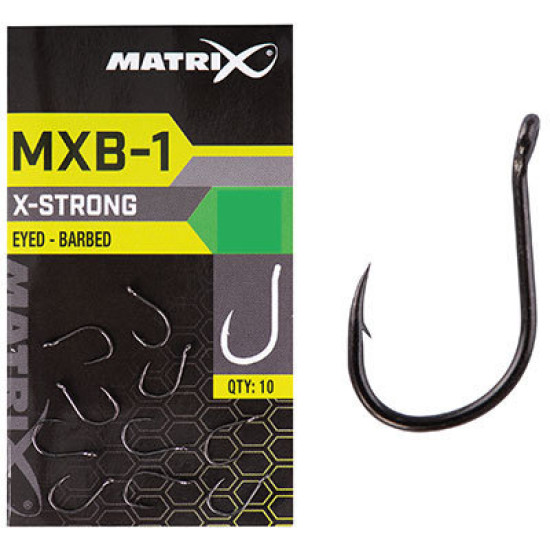 Carlige Matrix MXB-1 Barbed Eyed BLK, Nr.14