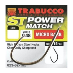 Carlige Trabucco St Power Match, Matt Black, 15buc/Plic, Nr.10