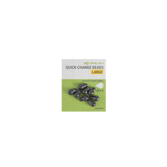 Conector Rapid Korum Quick Change Beads, Negru, 8buc/blister, Large