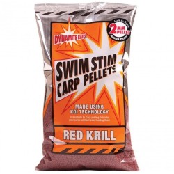 Pelete Dynamite Baits Swim Stim Carp Pellets, Red Krill, 2mm, 900g