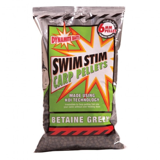 Pelete Dynamite Baits Swim Stim Carp Pellets, Green Betaine, 6mm, 900g Pelete Dynamite Baits Swim Stim Carp Pellets, Green Betaine, 6mm, 900g