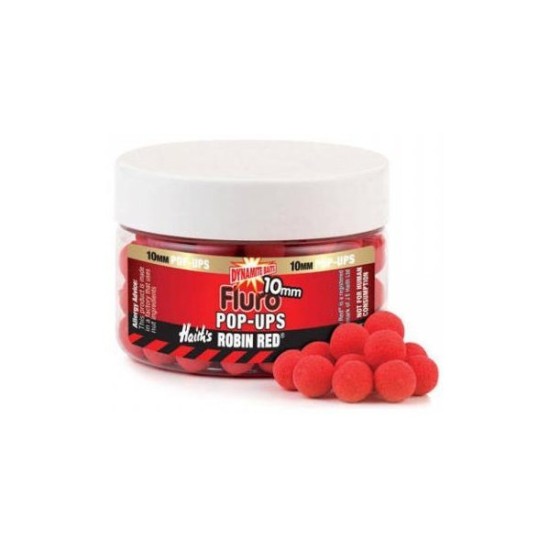 Boilies and Dumbells Dynamite Baits Pop-up Fluro Robin Red 10mm