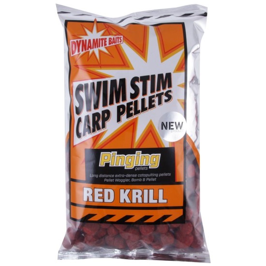 Pelete Dynamite Baits Swim Stim Pinging Pellets, Red Krill, 13mm, 900g Pelete Dynamite Baits Swim Stim Pinging Pellets, Red Krill, 13mm, 900g