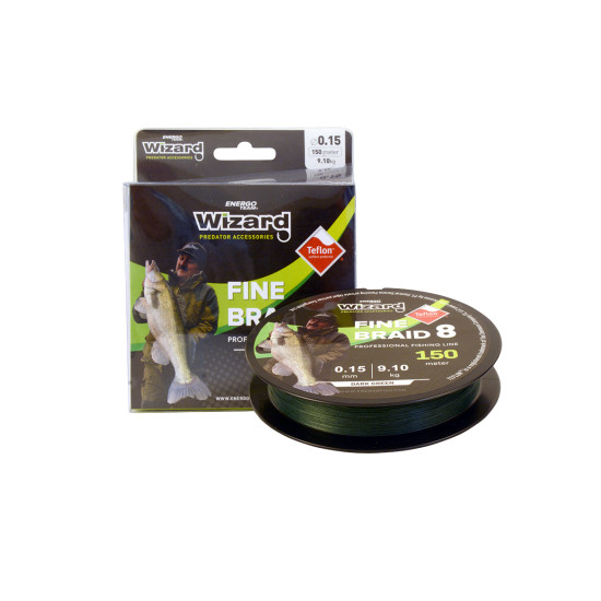 Fir Textil EnergoTeam L&K Fine Braid, Verde Inchis, 150m, 9.1kg