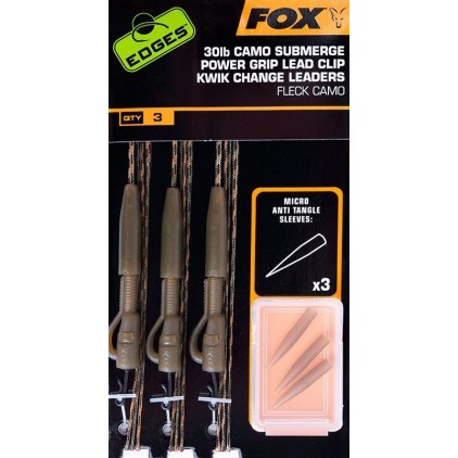 Montura Fox Edges Submerge Camo Leader Lead Clip Kwik Change Kit, 3buc/set, 30lbs
