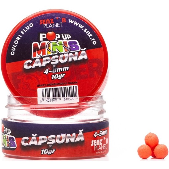 Pop Up Senzor Planet Minis Capsuna, 4-5mm, 10g Pop Up Senzor Planet Minis Capsuna, 4-5mm, 10g