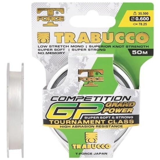 Fir Monofilament Trabucco T-Force Competition GP, Transparent, 0.20mm, 50m