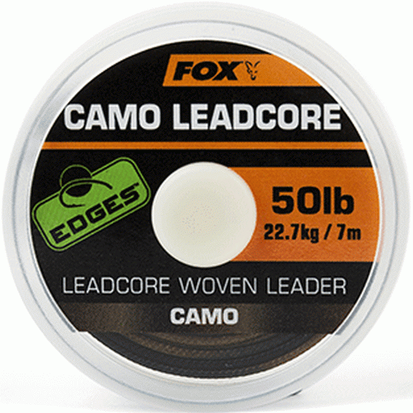 Fir Leadcore Fox Camo Woven Leader, 50lbs 25m